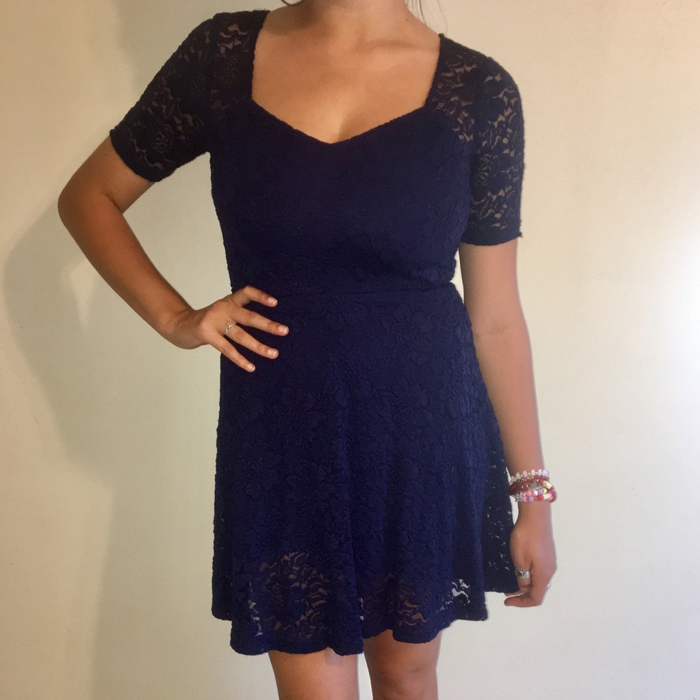 pins & needles navy skater dress